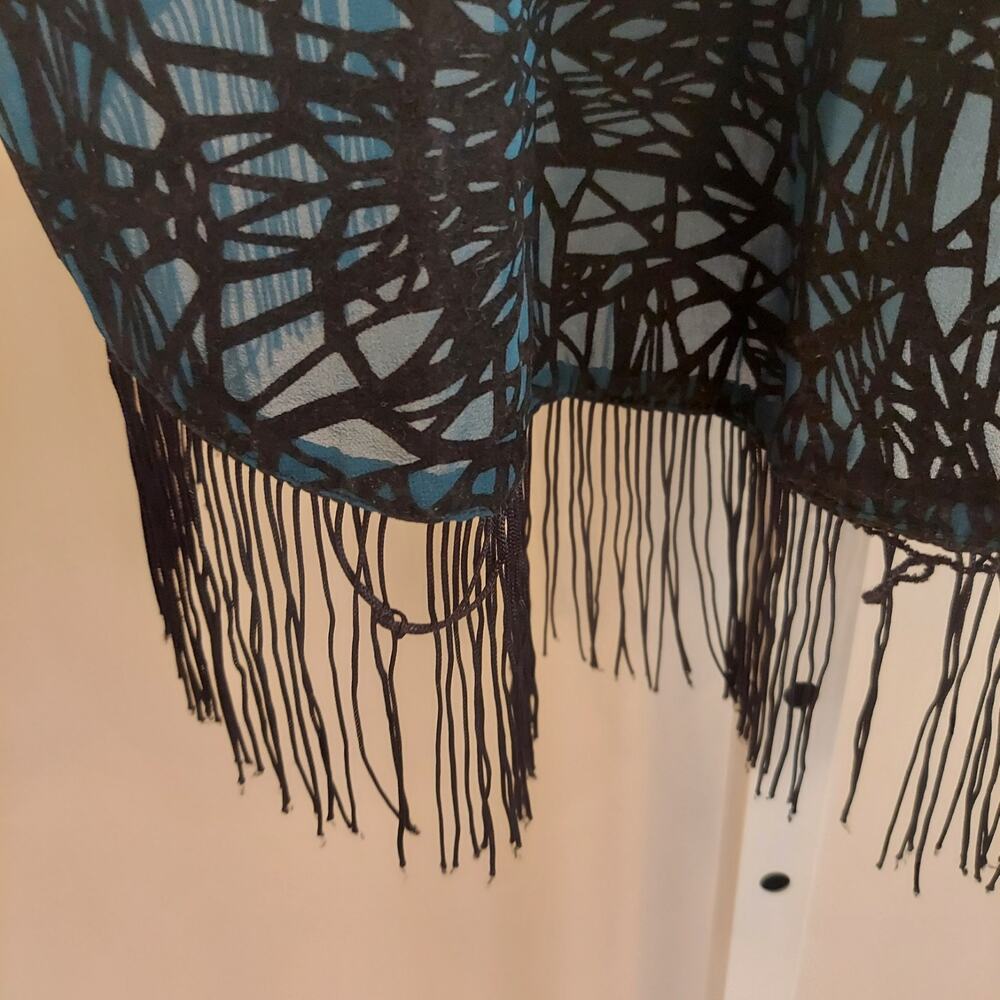 Hot Topic Velvet Burnout Kimono Cardigan Fringe Goth Whimsigoth Fairy Small - Picture 6 of 8
